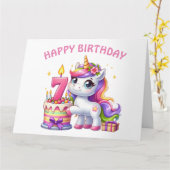 Happy 7th Birthday Kaart (Gele Bloem)