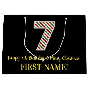 Happy 7th Birthday & Merry Kerstmis, aangepaste na Groot Cadeauzakje