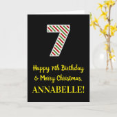 Happy 7th Birthday & Merry Kerstmis, aangepaste na Kaart (Gele Bloem)