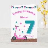 Happy 7th Birthday Niece Kaart (Gele Bloem)