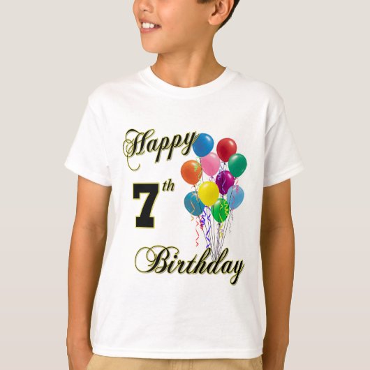 Happy 7th Birthday Shirten and Birthday Apparel T-shirt (Voorkant)