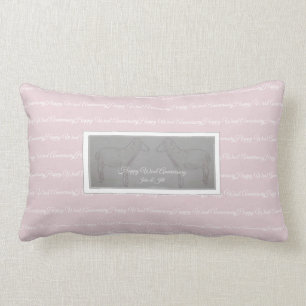 Happy 7th Wool Jubileum schaap kussen (grijs)