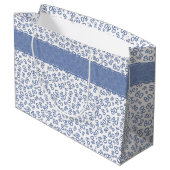 Happy 80th Birthday Blue and White Number Pattern Groot Cadeauzakje (Achterkant Gekanteld)