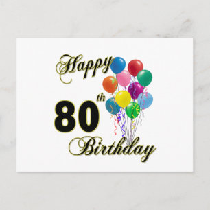 Happy 80th Birthday Gifts en Birthday Apparel Briefkaart