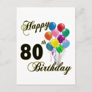 Happy 80th Birthday Gifts en Birthday Apparel Briefkaart