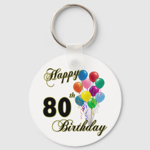 Happy 80th Birthday Gifts en Birthday Apparel Sleutelhanger