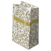 Happy 80th Birthday Gold en White Number Pattern Klein Cadeauzakje (Achterkant Gekanteld)
