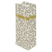 Happy 80th Birthday Gold en White Number Pattern Wijn Cadeautas (Achterkant Gekanteld)