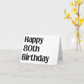 Happy 80th Birthday Grote Print Kaart (Gele Bloem)