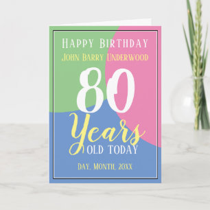 Happy 80th Birthday Kaart