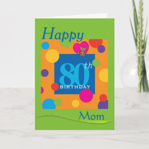 Happy 80th Birthday Mam Card Kaart