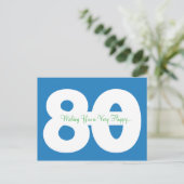 Happy 80th Birthday Milestone Briefkaarten - in he (Staand voorkant)