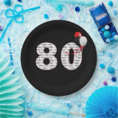 Happy 80th Birthday op zwart papier Bord (Feest)