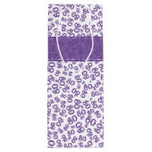 Happy 80th Birthday Paars/White Number Pattern Wijn Cadeautas (Achterkant)
