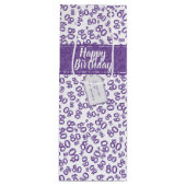 Happy 80th Birthday Paars/White Number Pattern Wijn Cadeautas (Voorkant)