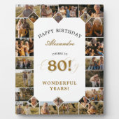 Happy 80th Birthday Personalized Photo Collage Fotoplaat (Voorkant)