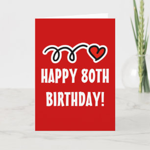 Happy 80th Birthday - Wenskaart Kaart