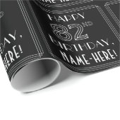 HAPPY 82ND BIRTHDAY; Art Deco Style met aangepaste Cadeaupapier (Rol Hoek)
