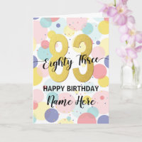 Happy 83rd Birthday Pastel Rainbow Gold Woman