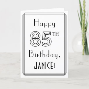 Happy 85th Birthday, Art Deco Style met aangepaste Kaart
