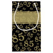 Happy 85th Birthday Number Pattern Black/Gold Klein Cadeauzakje (Achterkant)