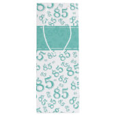 Happy 85th Birthday Number Pattern Blauwgroen/Whit Wijn Cadeautas (Achterkant)