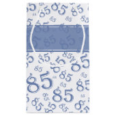 Happy 85th Birthday Number Pattern Blue/White Klein Cadeauzakje (Achterkant)