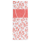Happy 85th Birthday Number Pattern Coral/White Wijn Cadeautas (Achterkant)