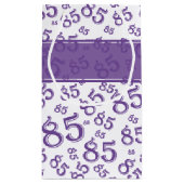 Happy 85th Birthday Number Pattern Paars/White Klein Cadeauzakje (Achterkant)