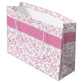 Happy 85th Birthday Number Pattern Pink/White Groot Cadeauzakje (Achterkant Gekanteld)
