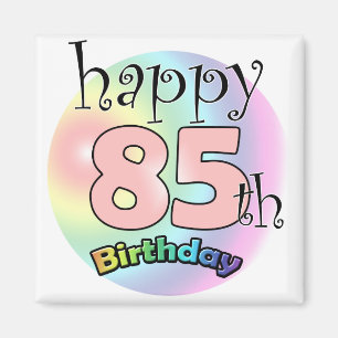 Happy 85th Birthday (roze) Magneet
