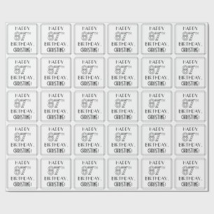 HAPPY 87TH BIRTHDAY; Art Deco Style; aangepaste na Cadeaupapier