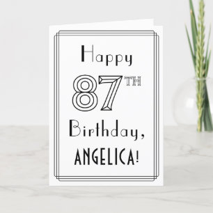 Happy 87th Birthday, Art Deco Style met aangepaste Kaart