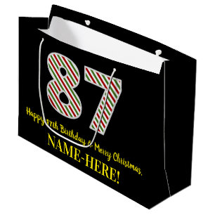 Happy 87th Birthday & Merry Kerstmis, aangepaste n Groot Cadeauzakje