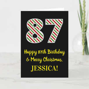 Happy 87th Birthday & Merry Kerstmis, aangepaste n Kaart