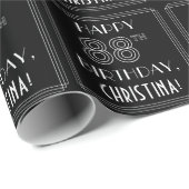 HAPPY 88TH BIRTHDAY; Art Deco Style met aangepaste Cadeaupapier (Rol Hoek)