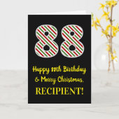 Happy 88th Birthday & Merry Kerstmis, aangepaste n Kaart (Gele Bloem)