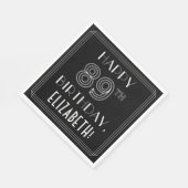 HAPPY 89TH BIRTHDAY; Art Deco Style; aangepaste na Servet (Hoek)