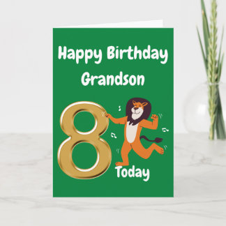Happy 8th Birthday Grandson Kaart