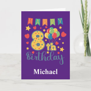 Happy 8th Birthday-kaart Kaart