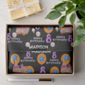 Happy 8th Birthday Tissue Paper #8 Black Tissuepapier (Geschenk)