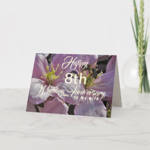 Happy 8th Wedding Jubileum Wife Wenskaart Kaart
