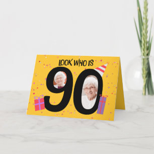 Happy 90th Birthday Big 90 Afbeelding Lijst Feestdagen Kaart