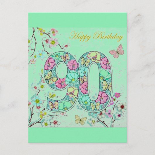 Happy 90th Birthday Briefkaart (Voorkant)