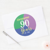 Happy 90th Birthday Classic Round Sticker (Enveloppe)