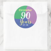 Happy 90th Birthday Classic Round Sticker (Sac)