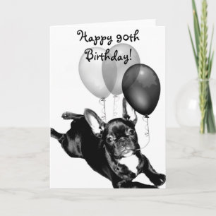Happy 90th Birthday Franse Bulldog wenskaart Kaart