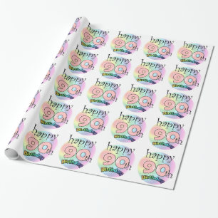 Happy 90th Birthday (roze) Cadeaupapier