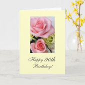 Happy 90th Birthday rozen Kaart (Gele Bloem)