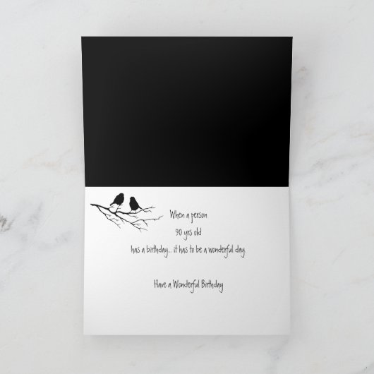 Happy 90th, negentig, negentigste verjaardag twee kaart (Binnen)